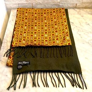 Salvatore Ferragamo Silk and Cashmere Scarf Long Unisex
